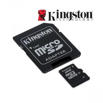 MICROSD HC 8GB + SD ADAPT. CL10 Kingston Taxe Sorecop incluse