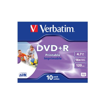 VERBATIM DVD+R PRINTABLE 10 JEWEL 
