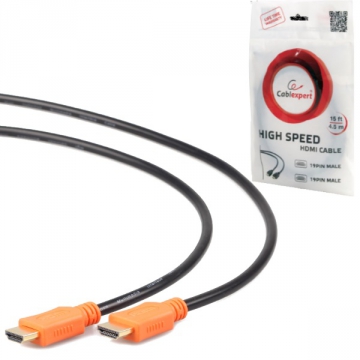 CABLE HDMI / HDMI 4.50M - M/M - CONTACT OR - CABLEXPERT - 15FT - 3D TV - RESOLUTION 3840 X 2160 PIXELS - VERSION 2.0