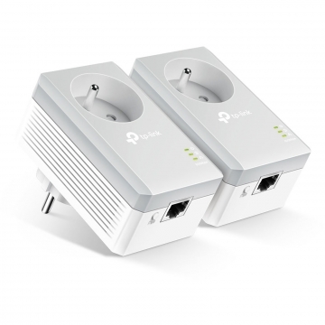 CPL 600 Mbps - TP-LINK - Pack de 2 Adaptateurs CPL avec 1 Port Ethernet et  une prise secteur Intégrée