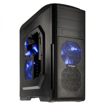 BOITIER PC ATX ANTEC GX500 Blue Window Moyen tour / ATX / Micro-ATX / Mini-ITX / sans alim. / Noir / Acier