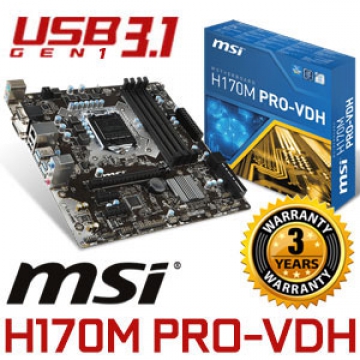 CM1151 Msi H170M-PRO VDH170//DDR4/M-ATX/P3